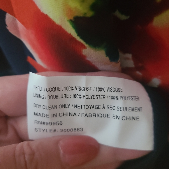 NWT - Shoshanna Midnight Navy And Red Floral Strapless High-Low Dress - Picture 9 of 9